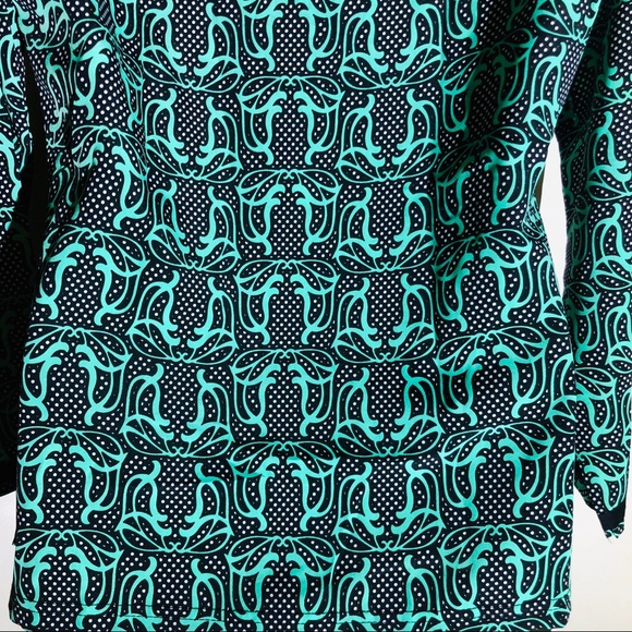 Boutique-Tracy Negoshian black/green/white tunic - Picture 8 of 8